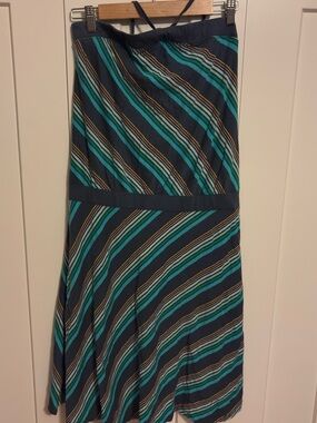 Roxy Navy, Teal and Brown Striped Summer Dress